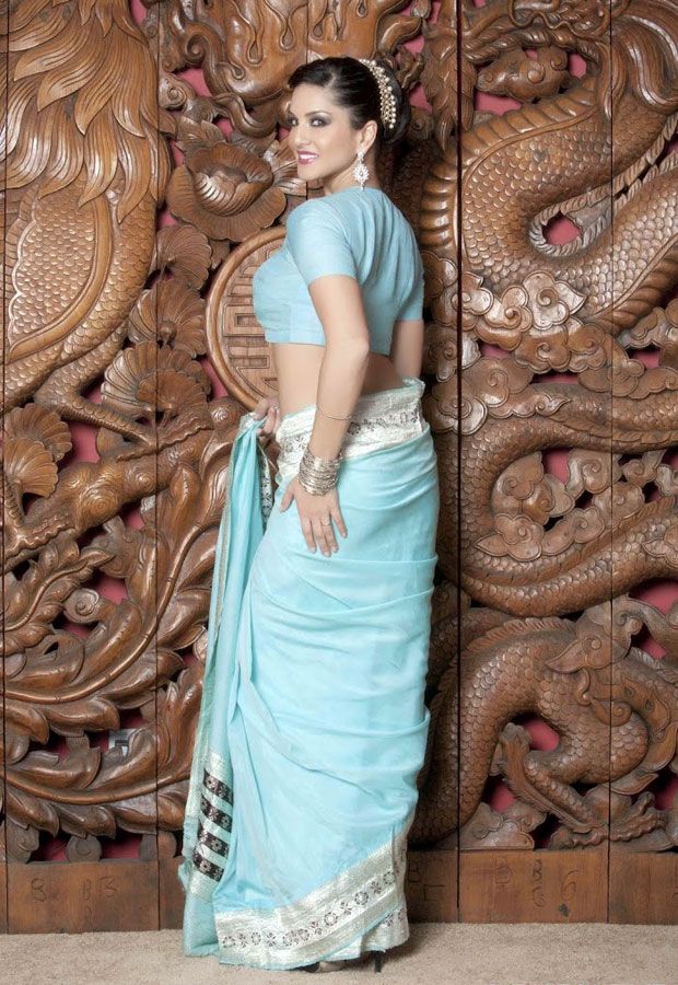 Sunny Leone in Saree Hot Photos: at TeluguPeople Photo Gallery